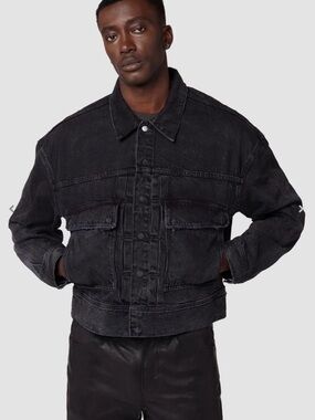 Hudson Jeans Men’s Black Washed Denim Jacket
